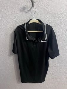 Nike Shirt Youth Medium Golf Polo Black Dri-FIT Boys - Picture 1 of 6