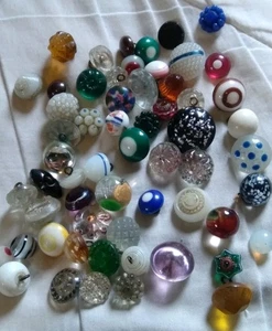 59 Antique Ornate Glass Buttons As Is. - Picture 1 of 19