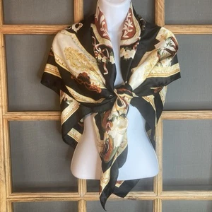 Unbranded Women's Scarf Black Deco 40x42 - Picture 1 of 6