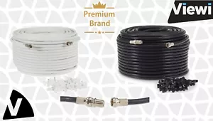 Extensión de cable único premium Sky Q + HD Freesat cable satelital coaxial plomo con clips - Imagen 1 de 11