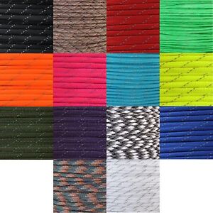 550 Type III 7 Strand Paracord Parachute Cord Reflective Line Reflecting Tracers
