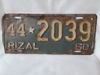 Vintage 1960 Rizal Philippines 44 2039 License Plate 02223