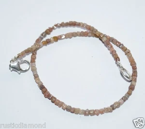 4.00 ct Natural Fancy Red Congo Cube Diamond Rough Diamond Bracelet 7" 925 clasp - Picture 1 of 3