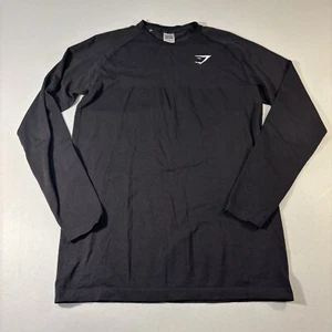 Gymshark Jacket Men's M Long Sleeve Vital Seamless Crewneck Black Pullover Light - Picture 1 of 7