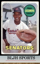 1969 Topps #486 Paul Casanova Washington Senators (see pics)  VAR