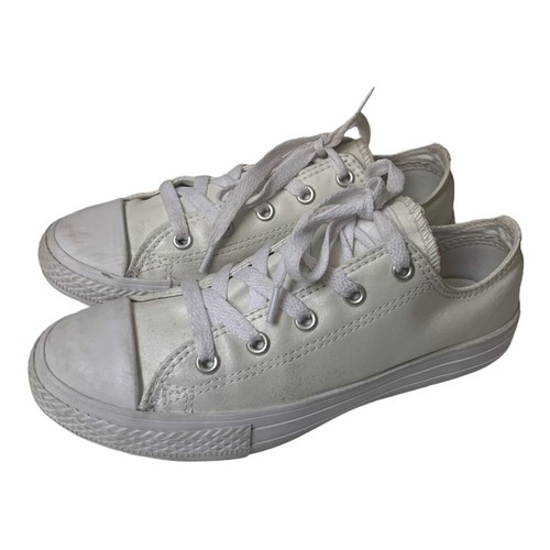 Scarpe da ginnastica basse Converse All Star bambino sneakers metallizzate bianche taglia 2