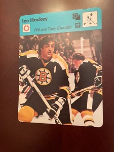 1977 Sportscaster Card #03-19 B Phil & Tony Esposito -  Boston Bruins - HOF - MT - Picture 1 of 2