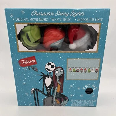 Cadena de luces de personajes de Pesadilla antes de Navidad "¿Qué es esto?" Música 8 NUEVO Foto 1 de 4
