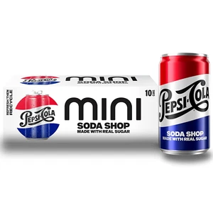 Pepsi Real Sugar Soda Mini Cans, 7.5Oz Mini Cans, (10 Pack) - Picture 1 of 6