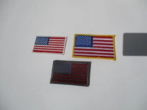 3 American Flag Embroidered Patch Black/Red/Gray & Red/White/Blue - Picture 1 of 5