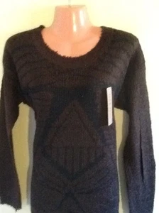Women's Pullover Relaxed Fit Brown Long Sleeve Sweater - Picture 1 of 3