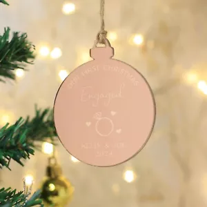 Personalisierte erste verlobte Weihnachtskugel Acryl Christbaumschmuck - Bild 1 von 6