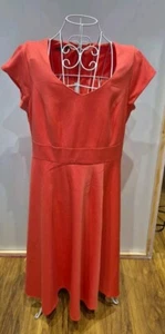 Vestido Laura Ashley Midi talla 16 rosa melocotón/salmón - Imagen 1 de 15