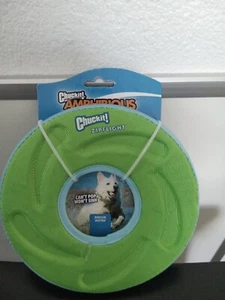 Chuckit ZIP FLIGHT AMPHIBIOUS FLYING RING Floats Dog Fetch Toy 8.5" Medium Green - Picture 1 of 3