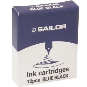SAILOR 13-0404-144 Cartridge Ink Jentle Blue Black 12 pcs NEW from Japan - Picture 1 of 2