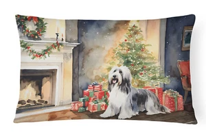 Bearded Collie Christmas Canvas Fabric Decorative Pillow DAC1250PW1216 - Picture 1 of 3