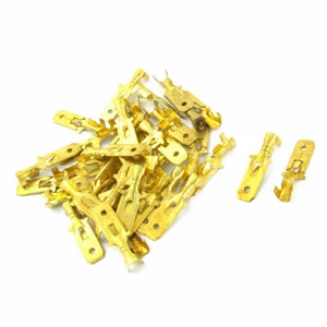 40 Pcs Male Spade Crimp Terminal 25mm Long Non-Insulated Wiring Connectors⊕IK - Picture 1 of 4