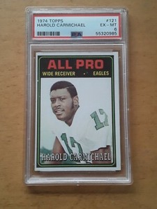 1974 TOPPS #121 HAROLD CARMICHAEL ROOKIE RC PSA 6 NEAR MINT NEW SLAB