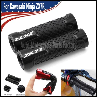 7/8" Motorcycle Gel Handlebar Grip Throttle Grip For Kawasaki Ninja ZX7R 1991-24 Foto 1 de 4