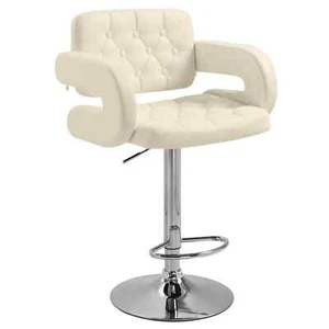 PU Leather Swivel Bar Stool Bulk Stock Kitchens Height Adjustable Back Armrests - Picture 1 of 12
