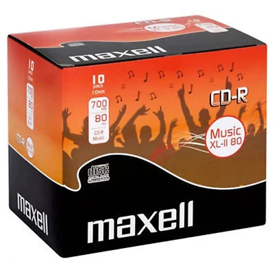 Maxell CD-R 700MB Audio/Music CD-R XL-II 80 Jewel Cased (Pack 10) - Image 1 of 3