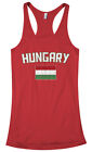Threadrock Women's Hungary Flag Racerback Tank Top Hungarian Budapest Soccer
