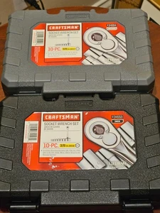 craftsman 10 piece sae 34553 and metric 34554 socket wrench sets 9-34553 9-34554 - Picture 1 of 2