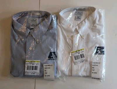 LL Bean Camisas Abotonadas 2 Manga Larga Talla 17-37 EFG Elgin Sujetador Grupo Logo Foto 1 de 4