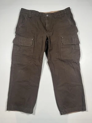 Pantalones Duluth Trading Co para Hombres 40x28 Marrón Carga Trabajo Utilidad Lona Exterior Cálidos Foto 1 de 4