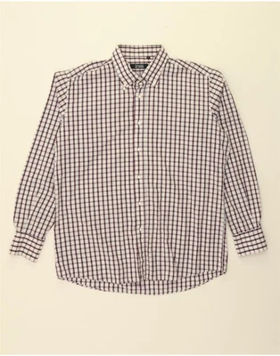 Camisa TRUSSARDI Para Hombre XL Blanco Cuadros Algodón AZ23 Foto 1 de 3