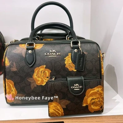 Nuevo con etiquetas Bolso Cartera Coach Rowan/Cartera Cartera Esquina Media con Cremallera con Estampado Floral Foto 1 de 4