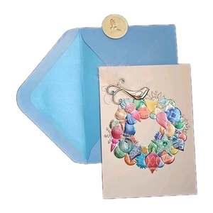 Papyrus Holiday Card With Embellishment Wreath  - Picture 1 of 4