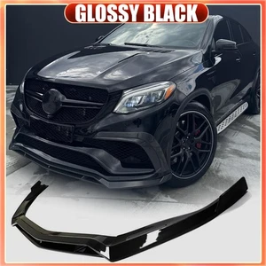 GLOSSY BLACK Front Bumper Lip Spoiler For Benz GLE Class C292 GLE63 2015-2019 - Picture 1 of 13
