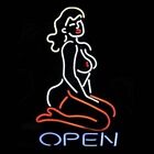 Open Girl Sexy 24" Neon Sign Lamp Light Hanging Nightlight Business Beer Bar EY