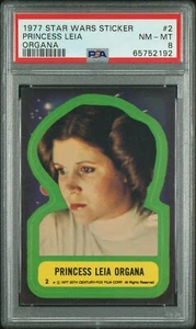 Pegatina Star Wars 1977 #2 princesa Leia Organa PSA 8 certificado #65752192 - Imagen 1 de 2