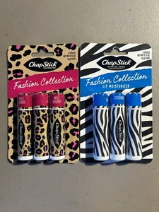 CHAPSTICK FASHION COLLECTION Zebra Original & Cheetah Wild Cherry LTD. EDITION - Picture 1 of 4