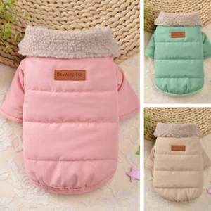 Abrigo de lana cálido para mascotas perros chaqueta de invierno ropa con cuello de piel Chihuahua - Imagen 1 de 13