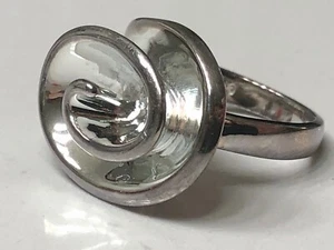 Rose Swirl Design Ring, size 8, Sterling Silver 925 - Picture 1 of 7