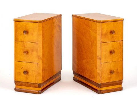 Art Deco Nightstands Bedside Chests Maple 1930 Cover