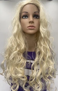 Long Curly Blonde MIZ Collection Synthetic Hair Wigs Women Natural Party Wig - Picture 1 of 4
