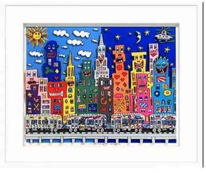 James Rizzi "Take the A Train to Harlem" 3D Silkscreen Edition Autographed Frame - Picture 1 of 4