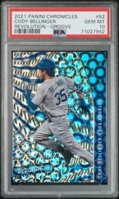 2021 panini chronicles revolution groove 52 cody bellinger psa 10 - Image 1 of 2