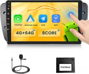 8 Core 4+64GB Doppio Din Autoradio Android 13 Stereo Auto Con Senza Fili Carplay - Foto 1 di 7