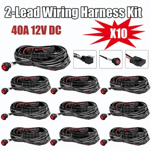 Kit de arnés de cableado de 2 cables 10x relé de interruptor de encendido y apagado de 12 V para barra de cápsulas de luz de trabajo LED - Imagen 1 de 13