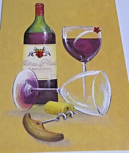 Blank Greeting Card. Wine Theme. - Picture 1 of 2
