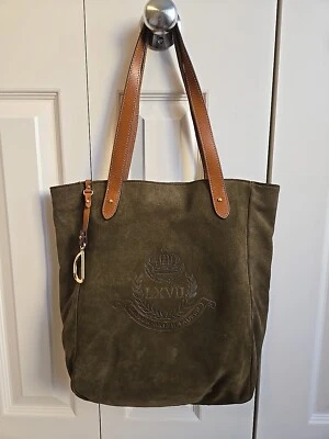 Bolso de hombro de gamuza verde cazador LAUREN RALPH LAUREN  Foto 1 de 4