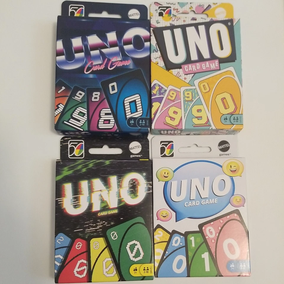 NEW Mattel UNO Retro Version Card Game Decades 00's 80's 90's Set 2-5 Series#2-5 - Image 1 of 1