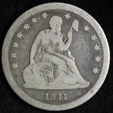 1841-O Seated Liberty Silver Quarter CHOICE FINE/VF E318 ZALQ Cover
