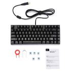 81 Keys Keyboard LED Backlit Round Keycap Wired Keyboard PC Gaming Accessories