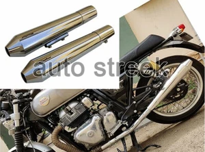 For Royal Enfield Twins GT 650 & Interceptor 650 Short Exhaust Silencer Polished - Picture 1 of 4